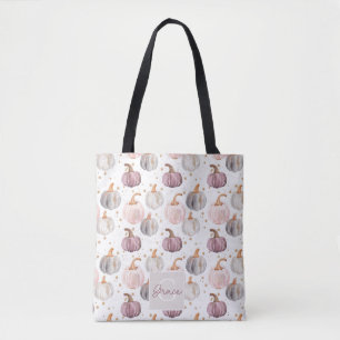 Tote Bag Chute de Citrouille d'aquarelle personnalisée