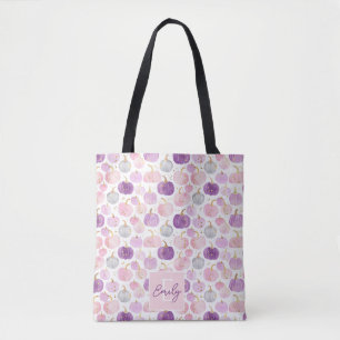 Tote Bag Chute de Citrouille d'aquarelle personnalisée