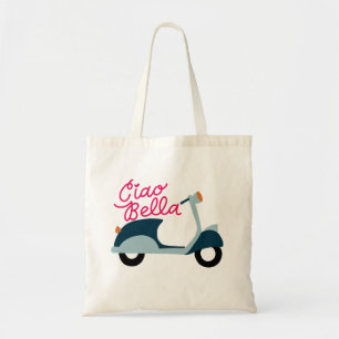 Tote Bag Ciao Bello Scooter main Lettré