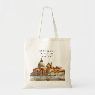 Tote Bag Ciel de Venise Aquarelle Anniversaire Week-end