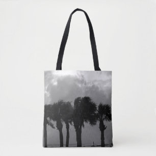 Tote Bag Ciels tropicaux Stormy en niveaux de gris
