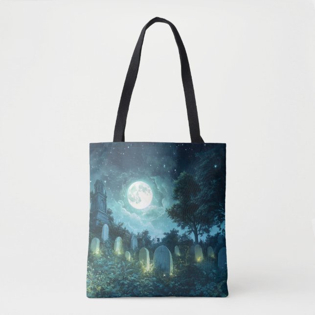 Tote Bag Cimetière éffrayant enchanté (Devant)