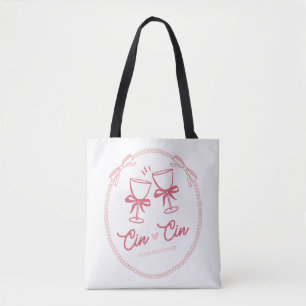 Tote Bag Cin Cin à la mariée Design Champagne perlé