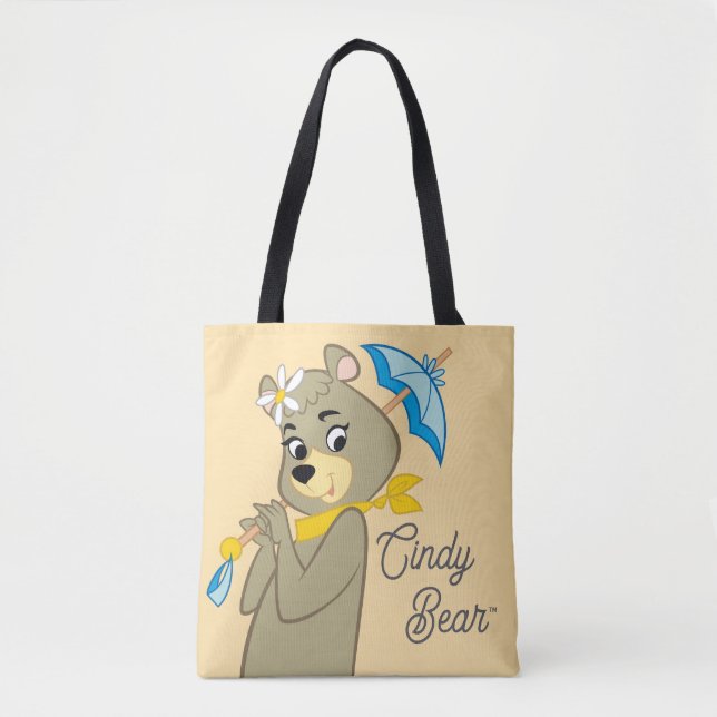 Tote Bag Cindy Bear tenant le parasol (Devant)