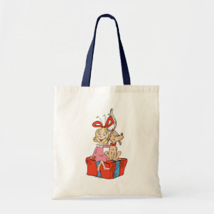 Tote Bag Cindy Lou Who et Max sur un cadeau