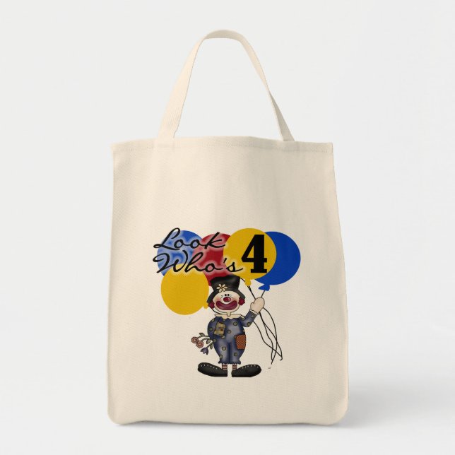 Tote Bag Circus Clown 4e Anniversaire Tshirts et cadeaux (Devant)