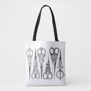 Tote Bag Ciseaux élégants de coiffeur victorien