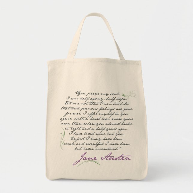 Tote Bag Citation #1 de la persuasion de Jane Austen (Devant)