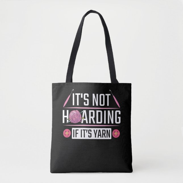 Tote Bag Citation amusante de Tricot Crochet Yarn Kitter (Devant)