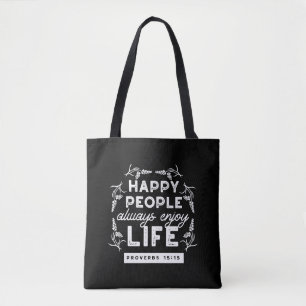 Tote Bag Citation chrétienne inspirante de Proverbes 15:15