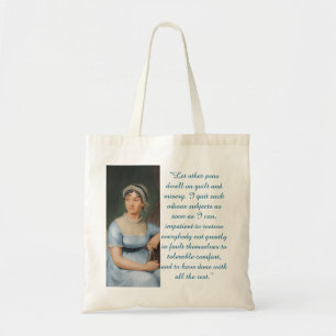 Tote Bag Citation de Jane Austen (Bleu)