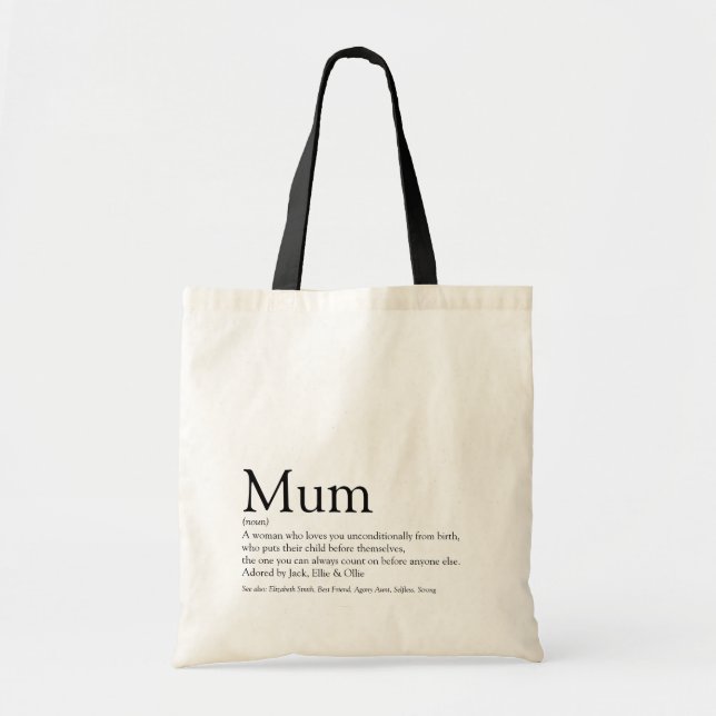 Tote Bag Citation de la meilleure définition de maman du mo (Devant)