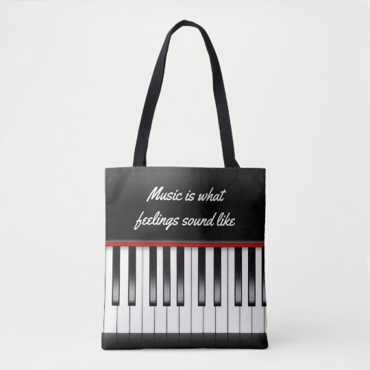 Tote Bag Citation De Musique Avec Le Clavier De Piano Zazzle Ca