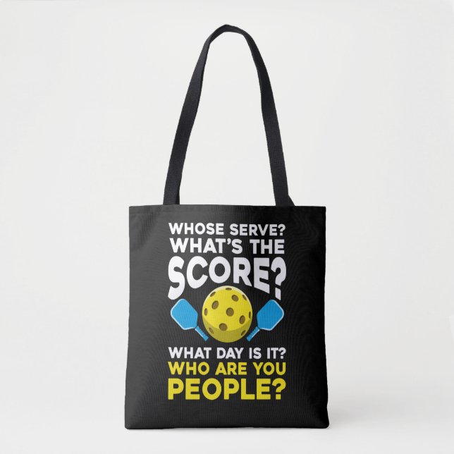 Tote Bag Citation de Pickleball hilarant Athlètes Sport Hum (Devant)
