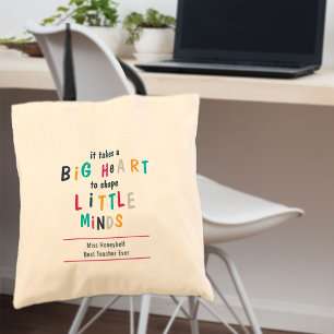 Tote Bag Citation de professeur à grand cœur Typographie co