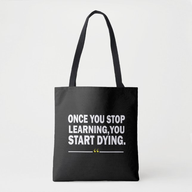 Tote Bag Citation de professeur d'apprentissage motivant (Devant)