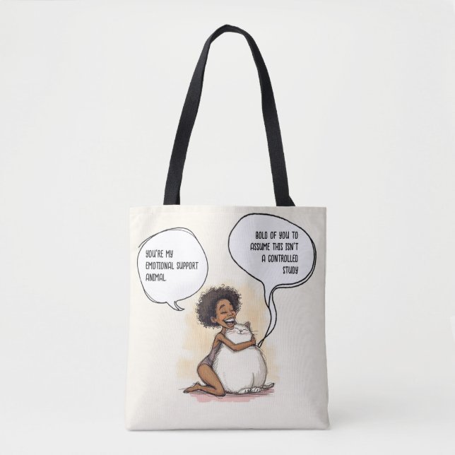 Tote Bag Citation de soutien émotionnel pour chat introvert (Devant)