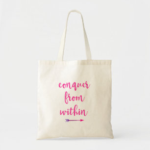 Tote Bag Citation de typographie inspirante Conquérir de l'