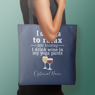 Tote Bag Citation de vin amusant - Je bois du vin dans un p