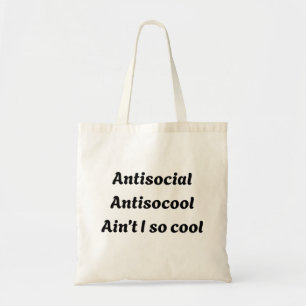 Tote Bag Citation d'introverti Antisocial Antisocool n'est