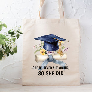 Tote Bag Citation Inspirante Personnalisée Fleurs pour la R