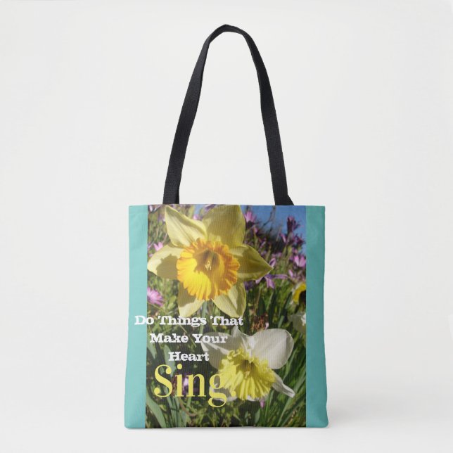 Tote Bag Citation Inspirationnelle Daffodique Ressort Flora (Devant)