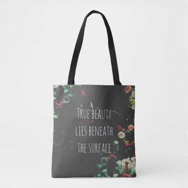 Tote Bag Citation Inspirationnelle Sous-Surface De Corail R (Devant)