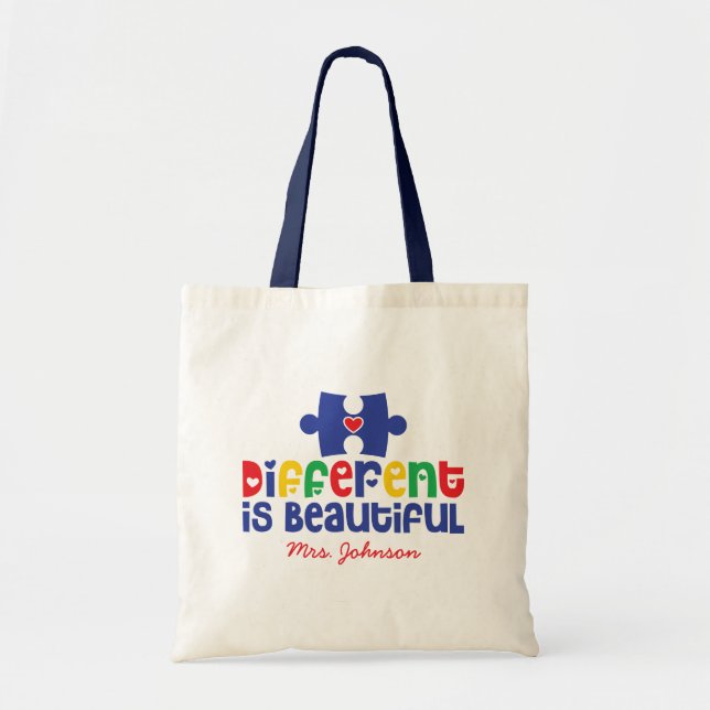 Tote Bag Citation inspirée de l'enseignant en autisme (Devant)