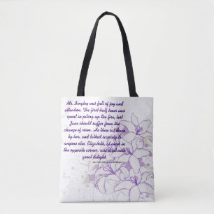 Tote Bag Citation Jane Austen Fierté et préjugés Chapitr