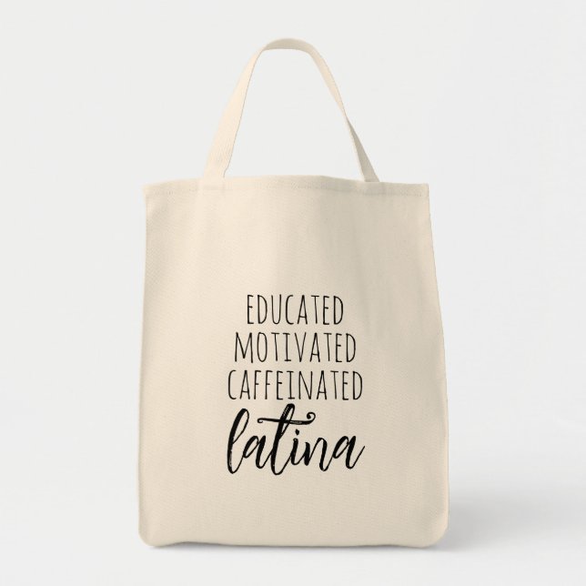 Tote Bag Citation latinée motivée et instruite (Devant)