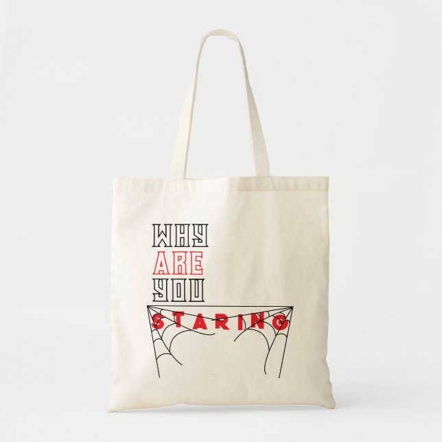 Tote Bag Citation Sarcastique Fourre-tout avec Spider Web D (Devant)