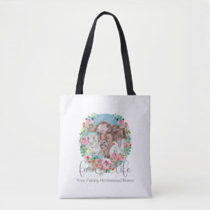 Tote Bag Citation sur la vie agricole Famille Homestead Pou