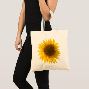 Tote Bag Citation tournesol "les fleurs sont le bonheur"