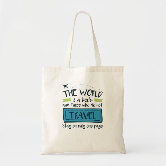Tote Bag Citation Voyage Le Monde Est Un Livre (Devant)