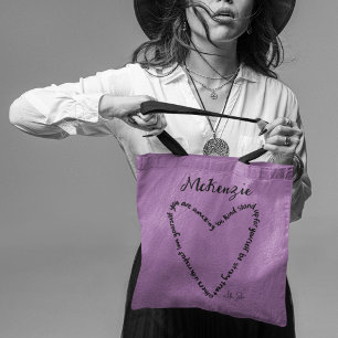 Tote Bag Citations de coeur inspirationnelles Lavande Perso