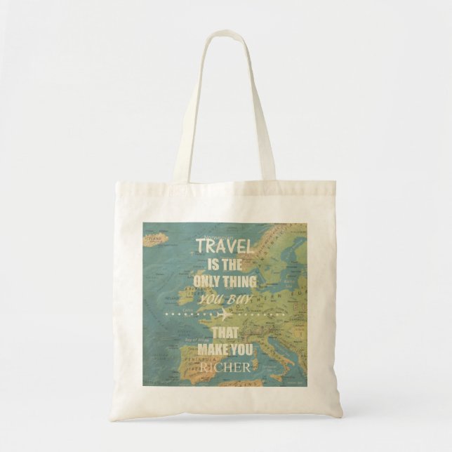Tote Bag Citations de inspiration d'un voyage (Devant)