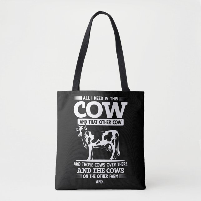 Tote Bag Citations d'élevage de bovins de vache amusantes (Devant)