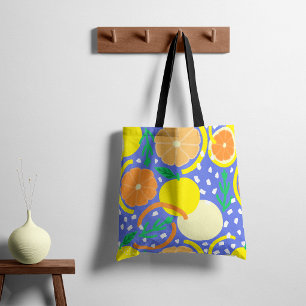 Tote Bag Citron biologique moderne et confettis géométrique