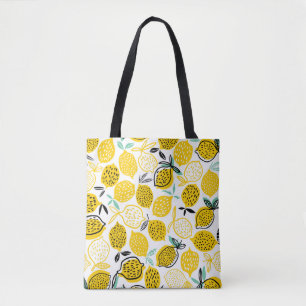 Tote Bag Citron Design été Illustration Vintage