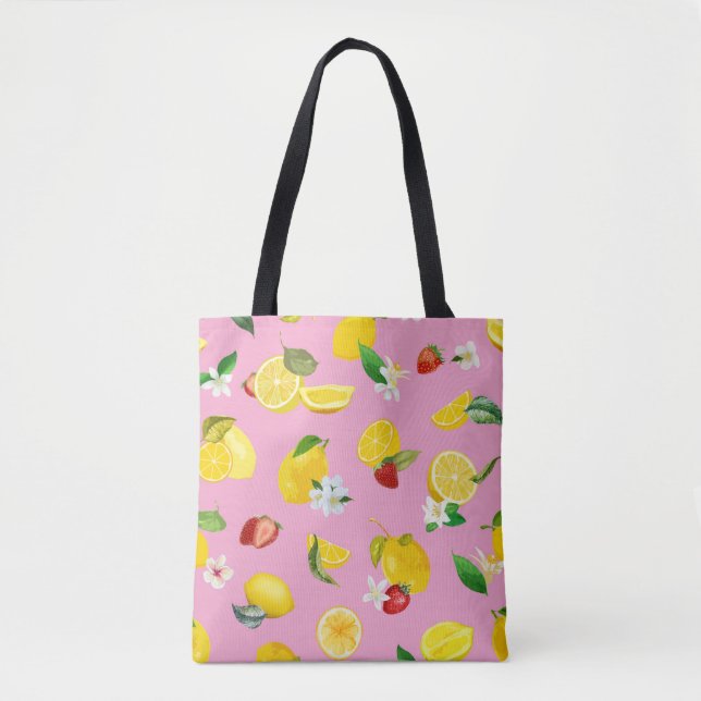 Tote Bag Citron et fraise 1 (Devant)
