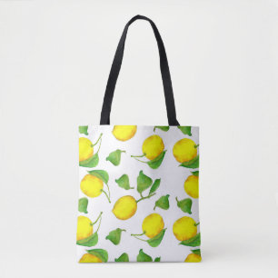 Tote Bag Citrons Aquarelle Fruit Citrus Jaune