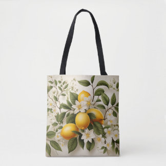 Tote Bag Citrons Et Citrus D'Été Motif Frais
