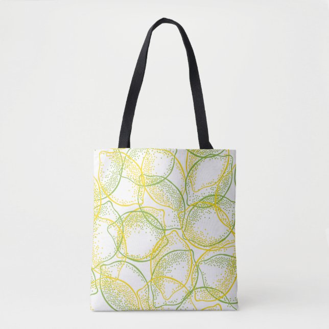 Tote Bag Citrons et Limes : Motif frais. (Devant)