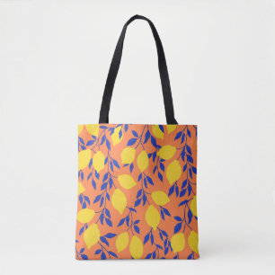 Tote Bag Citrons stylisés Vintage Motif tropical