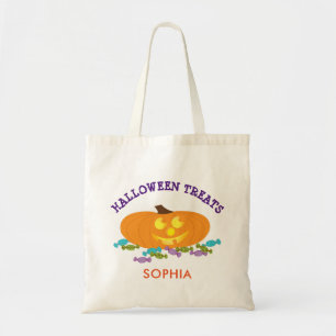 Tote Bag Citrouille d'Halloween et confiseries
