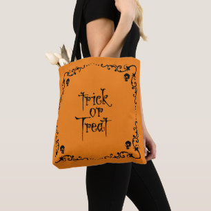 Tote Bag Citrouille d'Halloween Orange Trick or Treat