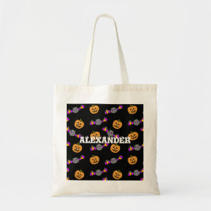 Tote Bag Citrouille d'Halloween personnalisé et chauves-sou