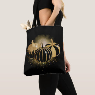 Tote Bag Citrouille d'or étincelle pour l'automne