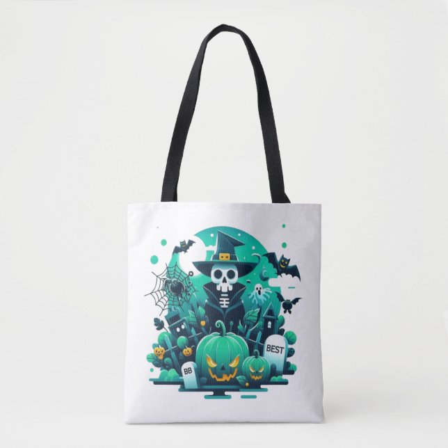Tote Bag Citrouille éffrayant (Devant)