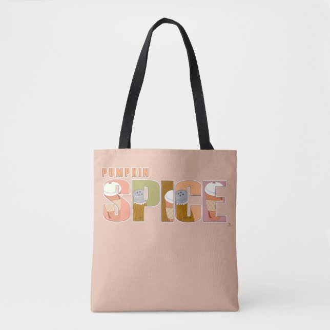 Tote Bag Citrouille Épice amusant Profil de la saveur d'aut (Devant)
